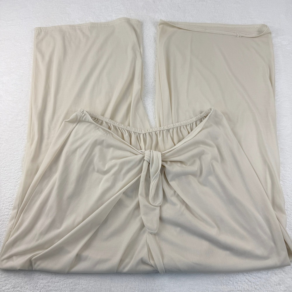Vintage Petra Fashions Wide Leg Lounge Pajama Pants Women 3X Cream Semi Sheer